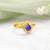 Gold plated kundan blue ring