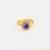 Gold plated kundan blue ring