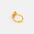 Gold plated kundan green halo ring
