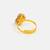 Gold plated kundan red halo ring