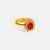 Gold plated kundan red halo ring
