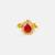 Gold plated kundan red halo ring