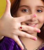 Gold plated kundan pink halo ring