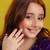 Gold plated kundan green halo ring
