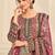 Wine crepe silk blend printed suit set