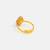 Gold plated kundan green halo ring