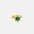 Gold plated kundan green halo ring