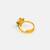 Gold plated kundan green halo ring