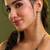 Gold plated kundan white pearl tassel earrings