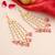 Gold plated kundan multicolor pearl chandelier earrings