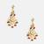 Gold plated kundan maroon drop earrings