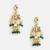 Gold plated kundan green chandbali earrings