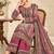 Wine crepe silk blend printed suit set