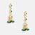 Gold plated kundan green drop earrings