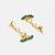 Gold plated kundan green drop earrings