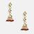 Gold plated kundan maroon drop earrings