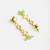 Gold plated kundan green drop earrings