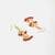 Gold plated kundan red drop earrings