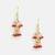 Gold plated kundan red drop earrings