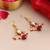 Gold plated kundan multicolor drop earrings