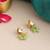 Gold plated kundan green stud earrings