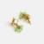 Gold plated kundan green stud earrings