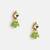 Gold plated kundan green stud earrings
