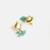 Gold plated kundan blue stud earrings