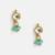 Gold plated kundan blue stud earrings