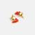 Gold plated kundan red stud earrings