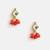 Gold plated kundan red stud earrings