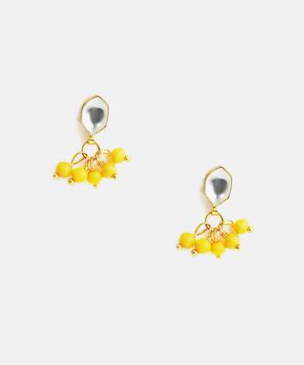 Gold plated kundan gold stud earrings 4