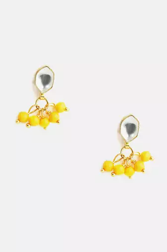 Gold plated kundan gold stud earrings