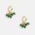 Gold plated kundan green pearl earrings