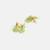 Gold plated kundan green cluster earrings