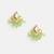 Gold plated kundan green cluster earrings