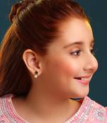 Gold plated kundan green stud earrings