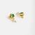 Gold plated kundan green stud earrings