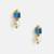 Gold plated kundan blue stone pearl earrings