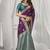 wine soft silk blend with fancy pom pom detailing festive wear saree