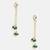 Gold plated kundan green chain earrings