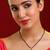 Gold plated beaded kundan green stone mangalsutra