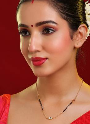 Gold plated kundan beaded mangalsutra 1