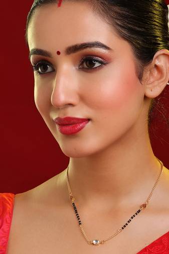 Gold plated kundan beaded mangalsutra
