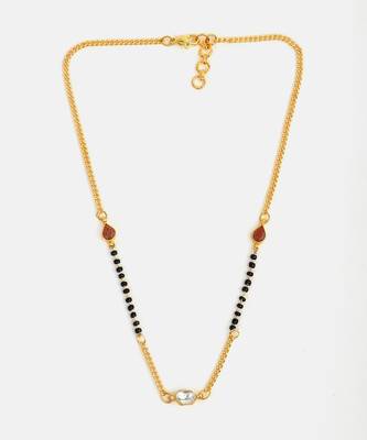 Gold plated kundan beaded mangalsutra 3