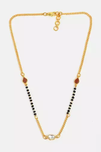 Gold plated kundan beaded mangalsutra