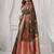 brown soft silk blend with fancy pom pom detailing festive wear saree
