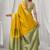 mustard soft silk blend with fancy pom pom detailing festive wear saree