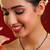 Gold plated kundan beaded red stone mangalsutra