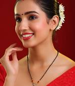 Gold plated kundan red stone mangalsutra